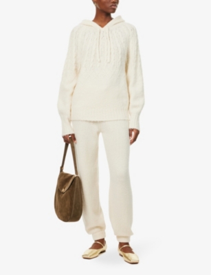 Guest In Residence Womens Cloud Hooded Merino-wool Blend Jumper Cream In Cream