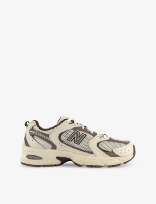 New Balance Womens Mr530 Logo-embossed Leather And Mesh Low-top Trainers Offwhite Beige In Offwhite Beige