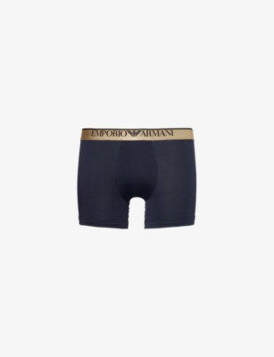 Mens Emporio Armani Branded-Waistband Stretch-Cotton Boxers
