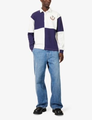 BODE: Grandfather Contrast-Panels Cotton-Knit Polo Shirt