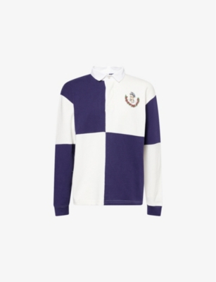 BODE: Grandfather Contrast-Panels Cotton-Knit Polo Shirt