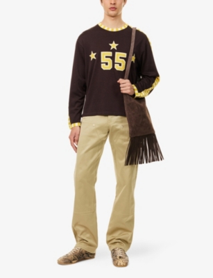 BODE: Medalist Applique Striped Woven T-Shirt