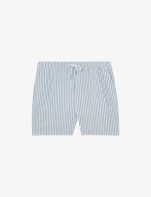 REISS: Bay Seersucker Stripe Swim Shorts
