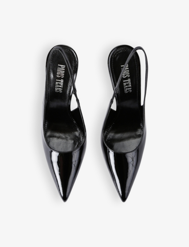 Lidia sling-back pointed-toe leather heels