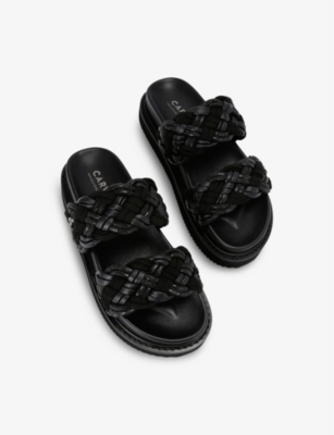CARVELA WOMENS CARVELA MAIELLA FLATFORM FAUX-LEATHER SANDALS 