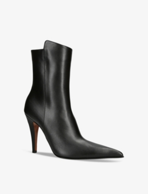 MCQUEEN: Birdee leather heeled ankle boots