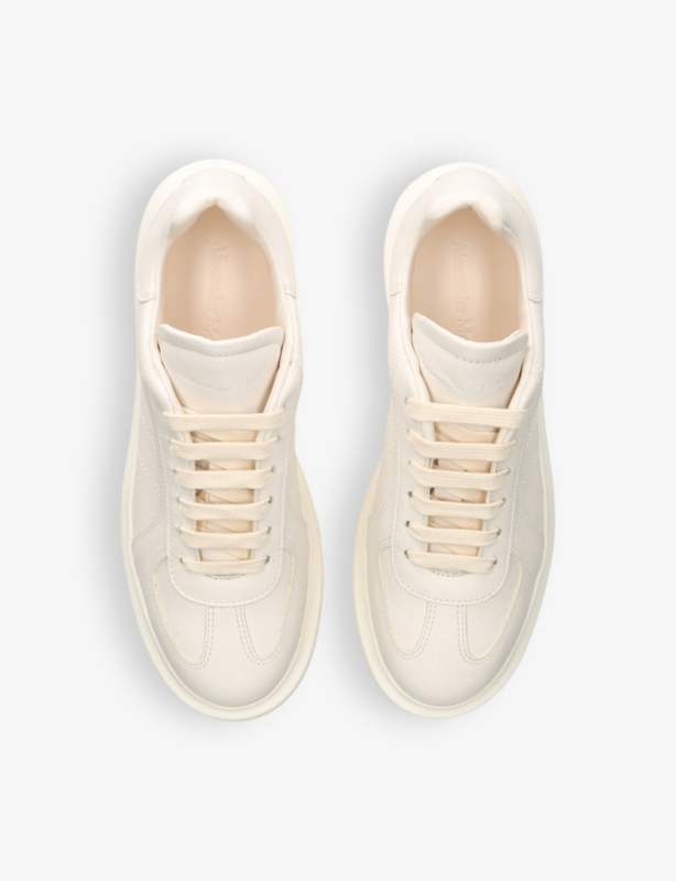 Women's Oversized leather low-top trainers