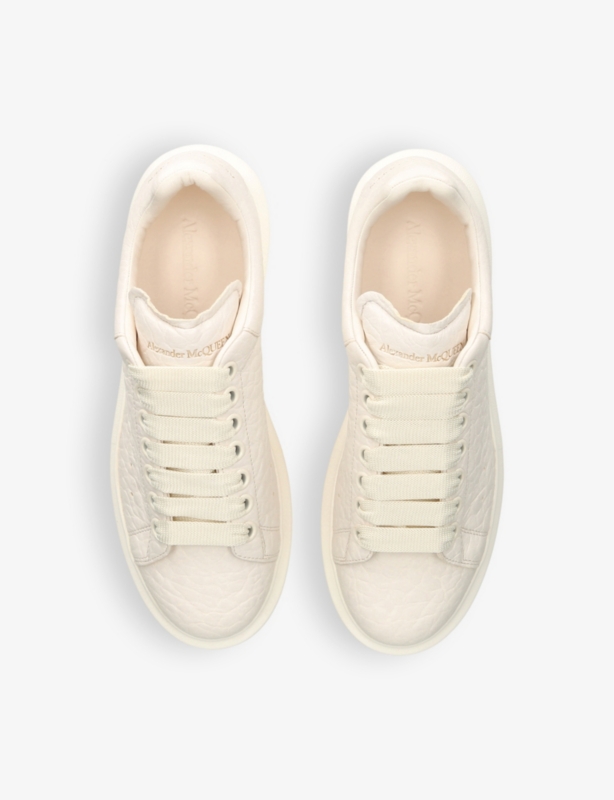 Women's Oversized textured leather low-top trainers