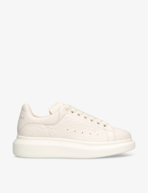 Women's Oversized textured leather low-top trainers
