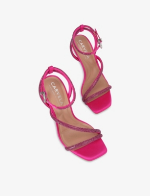 CARVELA WOMENS PAPARAZZI CRYSTAL-EMBELLISHED HEELED SANDALS FUCHSIA EUR 42/ 9 UK 
