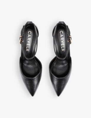 CARVELA WOMENS CARVELA REFINED BLOCK-HEEL FAUX-LEATHER COURTS 