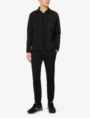 Arne Mens  Interlock Drawstring Straight-leg Regular-fit Stretch-woven Blend Jogging Bottoms In Black