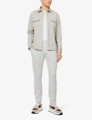 Arne Mens  Interlock Drawstring Straight-leg Regular-fit Stretch-woven Blend Jogging Bottoms In Marl Grey