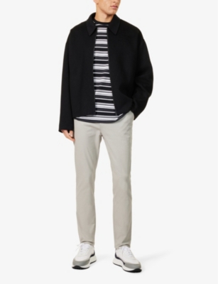 ARNE MENS STONE STRAIGHT-LEG RELAXED-FIT STRETCH-COTTON CHINO TROUSERS 