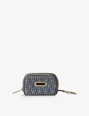 Claudie Pierlot Womens Bleus Brand-patch Monogram-pattern Woven Bag