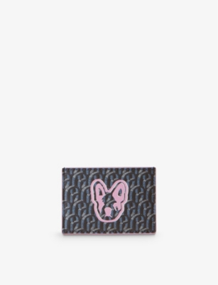 Claudie Pierlot Womens Bleus Toto-print Monogram Canvas Cardholder