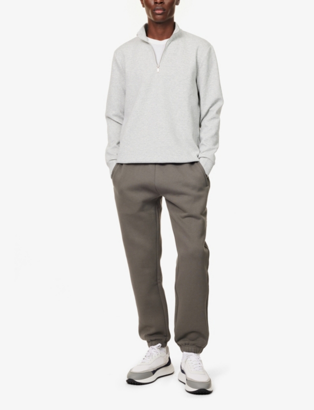 Tapered-leg relaxed-fit cotton-jersey jogging bottoms