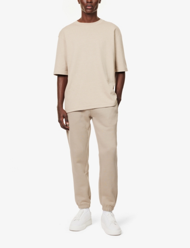 Tapered-leg relaxed-fit cotton-jersey jogging bottoms