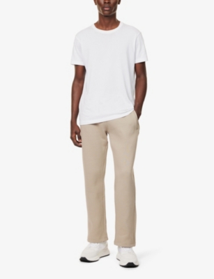 Shop Arne Mens Stone Straight-leg Relaxed-fit Cotton-jersey Jogging Bottoms