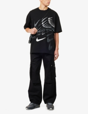 BLACK COMME DES GARCON: Nike Swoosh graphic-print cotton T-shirt