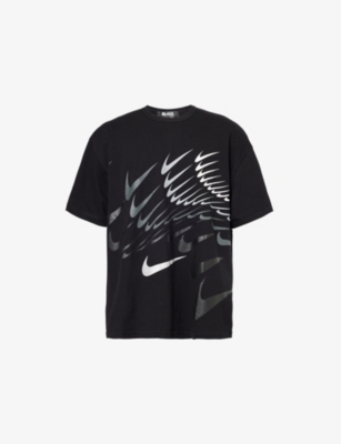 BLACK COMME DES GARCON: Nike Swoosh graphic-print cotton T-shirt