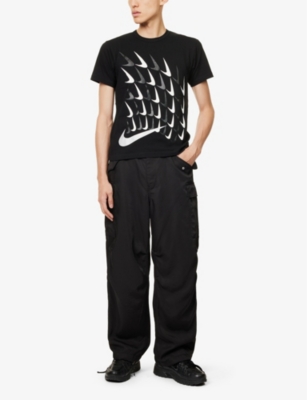 BLACK COMME DES GARCON: Black Comme des Garçons x Nike Swoosh regular-fit cotton-jersey T-shirt