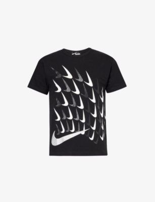 BLACK COMME DES GARCON: Black Comme des Garçons x Nike Swoosh regular-fit cotton-jersey T-shirt