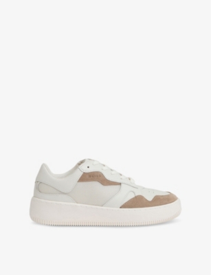 REISS: Ruth Branded Leather Low-Top Trainers