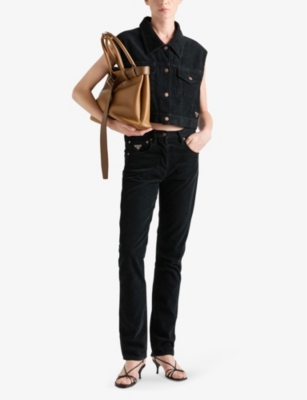 Prada Corduroy Denim Vest In Black