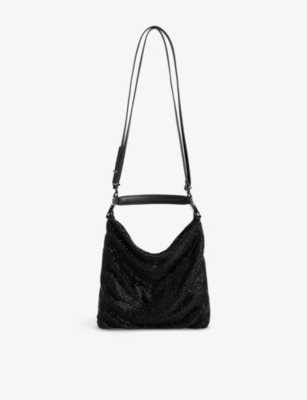 Benedetta Bruzziches Womens James Bond Jet Black Bella Ciao Mesh Shoulder Bag In James Bond Jet Black