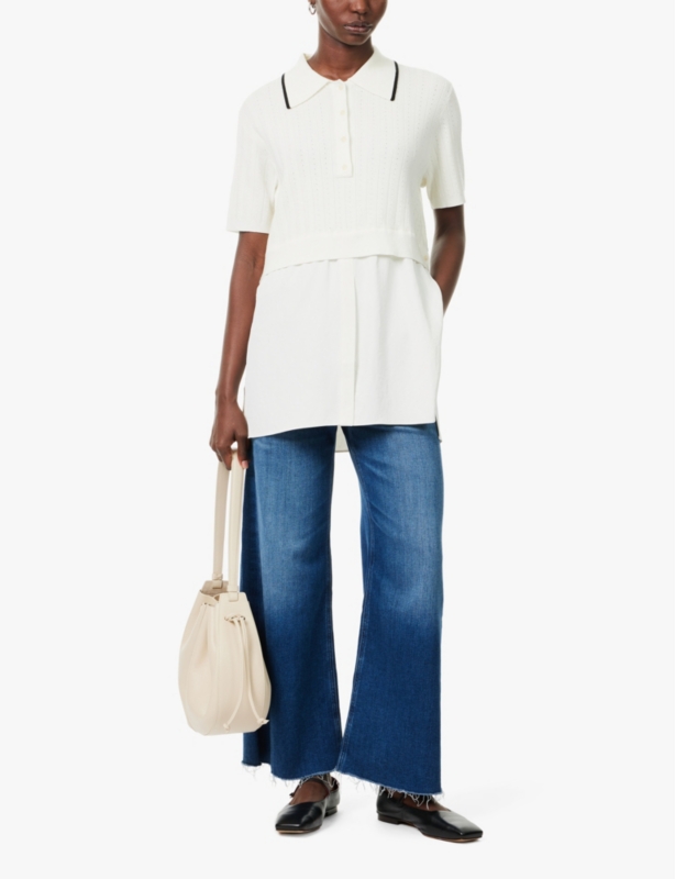 Lyra cropped wide-leg stretch-denim jeans