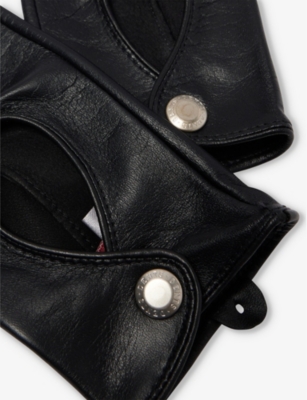 Dents Womens Black Thruxton Cut-out-pattern Leather Gloves In Black
