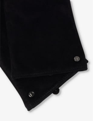 Dents Womens Black Eva Fingerless Leather Gloves In Black