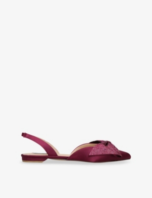 STEVE MADDEN: Cristel Bow-Embellished Satin Ballet Flats