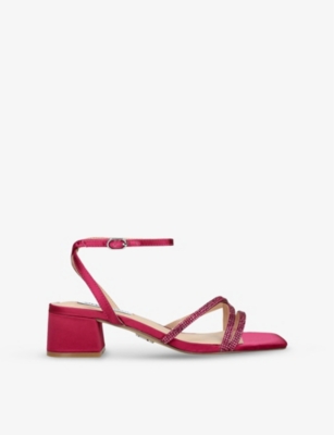 STEVE MADDEN: Gabby Diamante-Embellished Heeled Satin Sandals