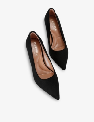 CARVELA WOMENS CARVELA CORLETTA LOGO-EMBELLISHED WOVEN HEELED COURTS 