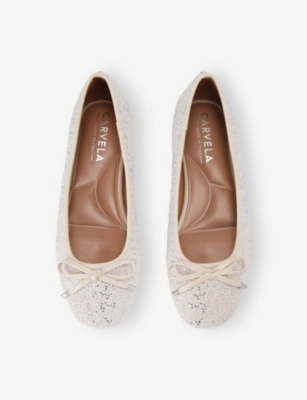 CARVELA WOMENS CARVELA PERLA CRYSTAL-EMBELLISHED BALLET FLATS 