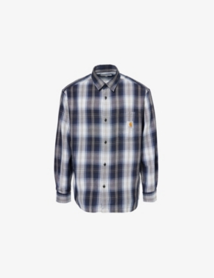 Mens Carhartt WIP Blanton Brand-Patch Woven Shirt
