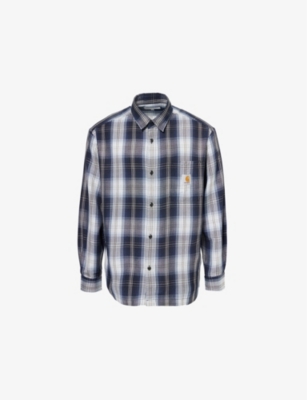 CARHARTT MENS BLANTON CHECK, MIZAR BLANTON BRAND-PATCH WOVEN SHIRT