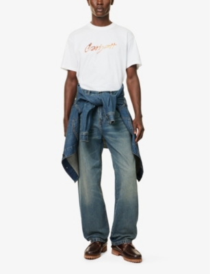 CARHARTT MENS CARHARTT WIP DRIP SCRIPT CREWNECK COTTON-JERSEY T-SHIRT