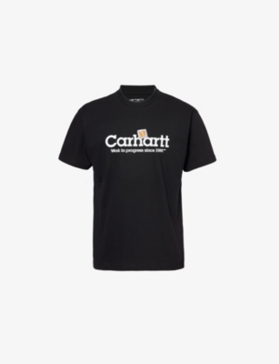 CARHARTT MENS BLACK SCRIPT CREWNECK COTTON-JERSEY T-SHIRT