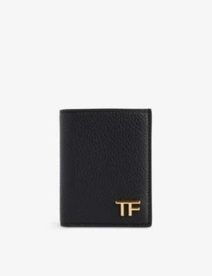 TOM FORD: Brand-plaque leather card holder