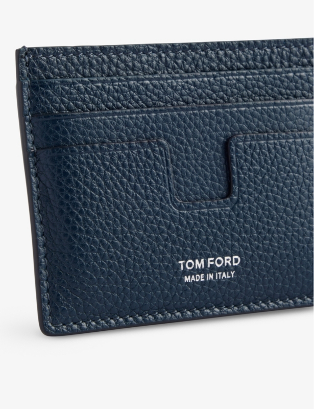 Brand-foiled leather cardholder