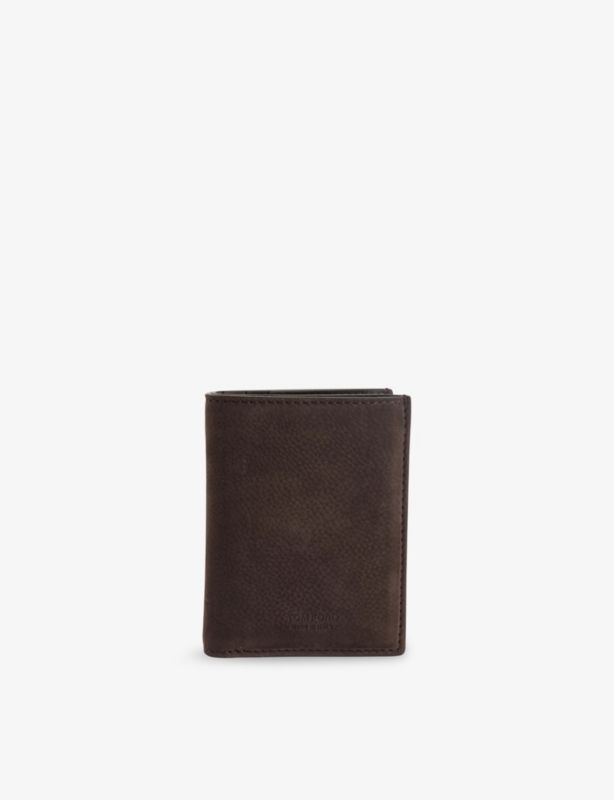 Logo-Embossed Leather Card Holder