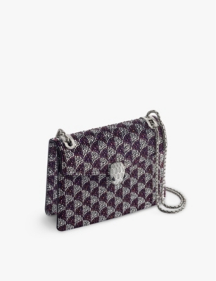 Bvlgari Womens  Serpenti Forever Day-to-night Small Crystal And Leather Shoulder Bag In Violet Dark