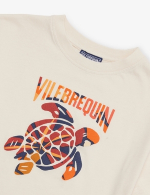 Vilebrequin Off-white Turtle Graphic-print Short-sleeve T-shirt 4-14 In White