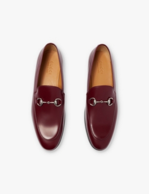 Gucci Rosso Ancora Leather Moccasin With Horsebit Men In Rosso Ancora