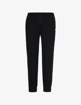 EMPORIO ARMANI: Drawstring-waistband tapered-leg relaxed-fit stretch-woven jogging bottoms