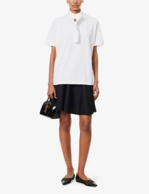 GIVENCHY: High-neck cut-out cotton-jersey T-shirt