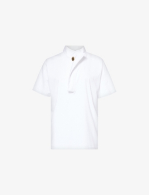 GIVENCHY: High-neck cut-out cotton-jersey T-shirt